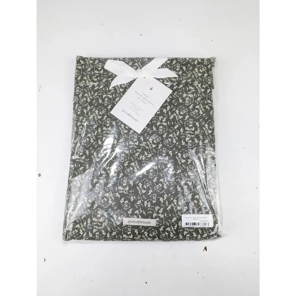 Garbo & Friends Adult/Twin 50cm x 60 cm Bedset & 2 Pillowcases - Floral Moss
